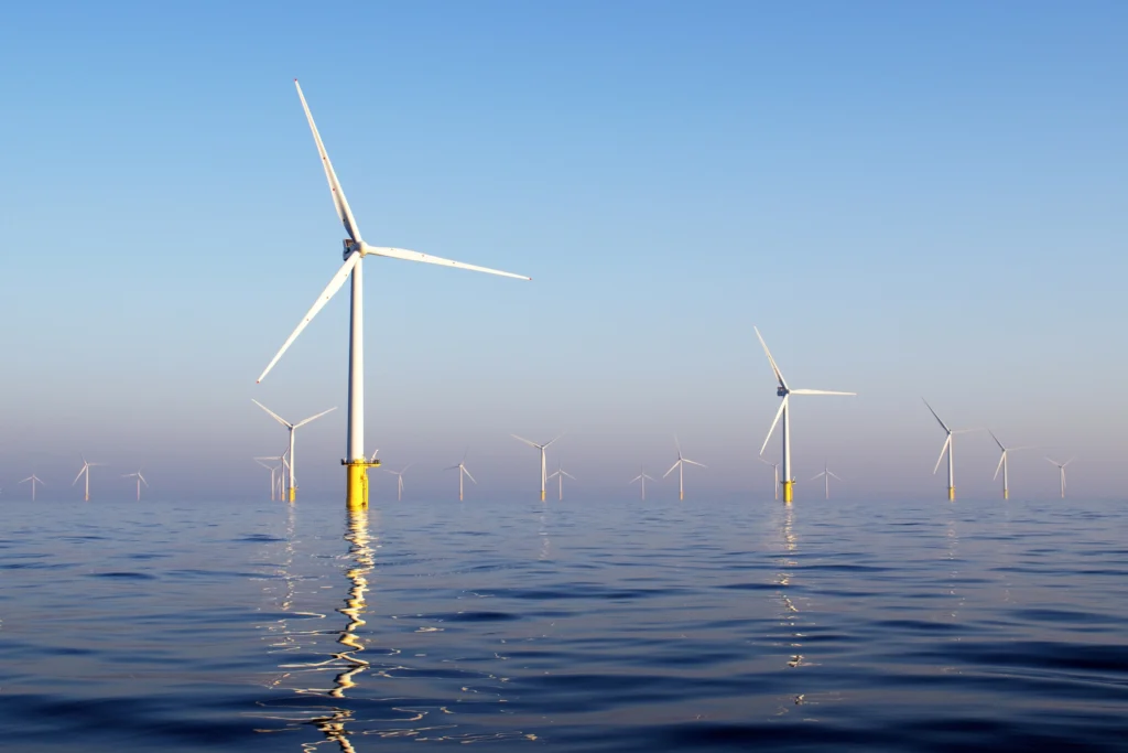 Wind turbines in the ocean