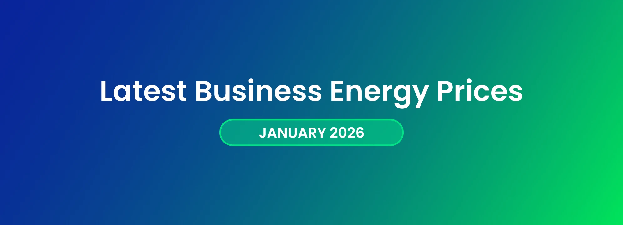 Business Energy Prices in January 2026