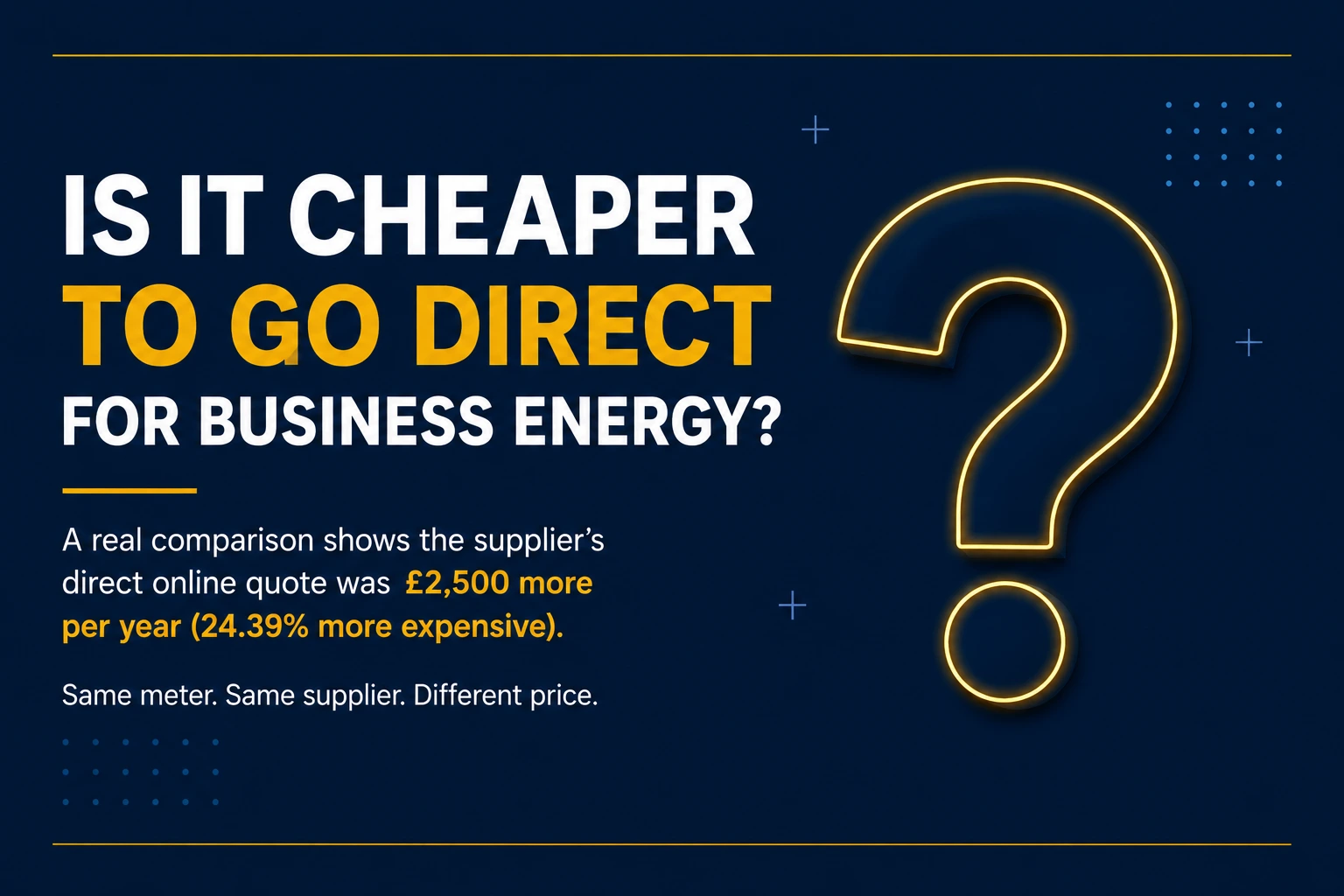 Is it cheaper to go direct for business energy